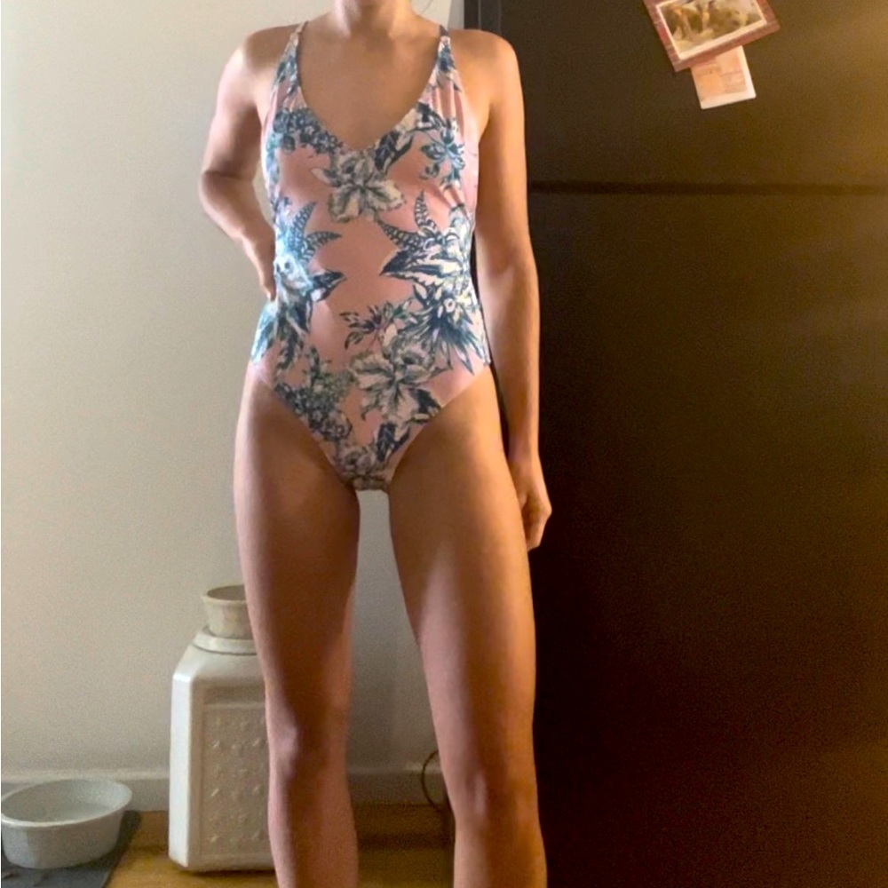 Pacsun pink floral one piece